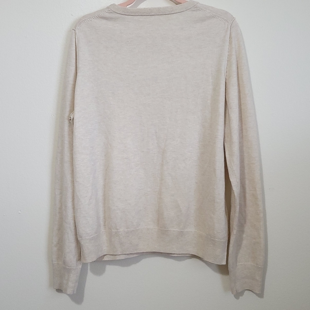 GAP Womens Merino Wool Blend Happy Sweater Cream XL Oatmeal Vanilla Granola - Picture 5 of 7